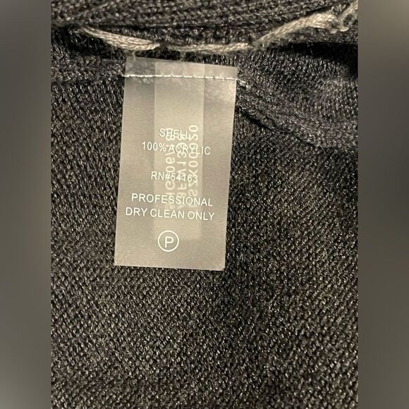 Womens Sweater Dress Size M Grey Black Ruffle Long Sleeve Tommy Hilfiger - Picture 7 of 8